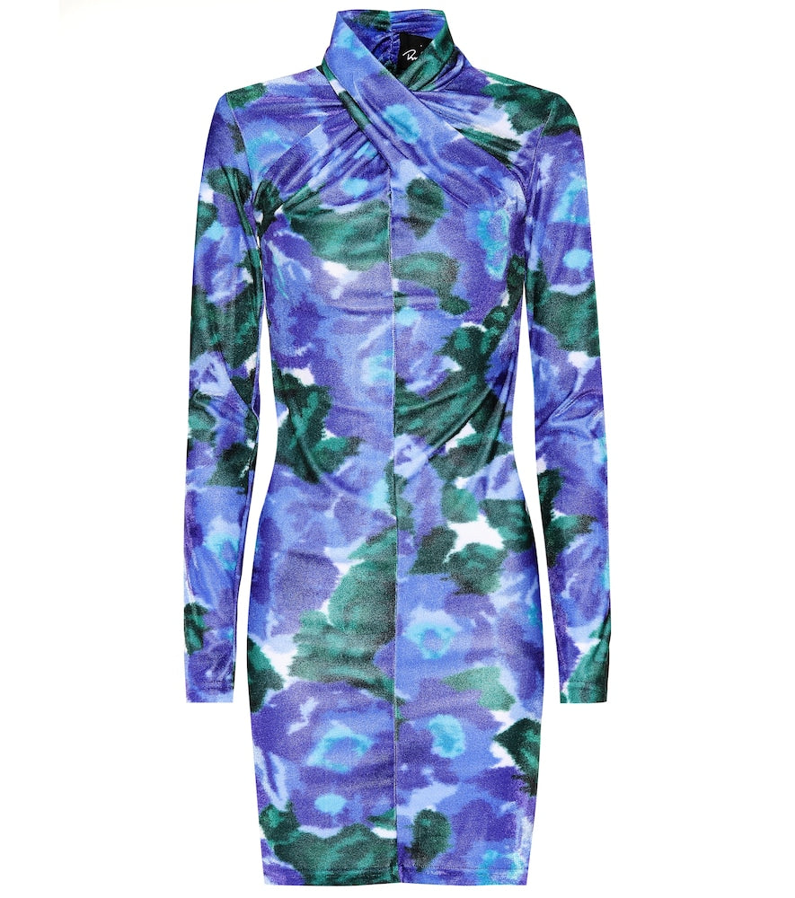 Richard Quinn Floral velvet minidress. Richard Quinn 花卉丝绒迷你连衣裙
