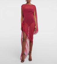 Rick Owens Abito draped silk maxi dress