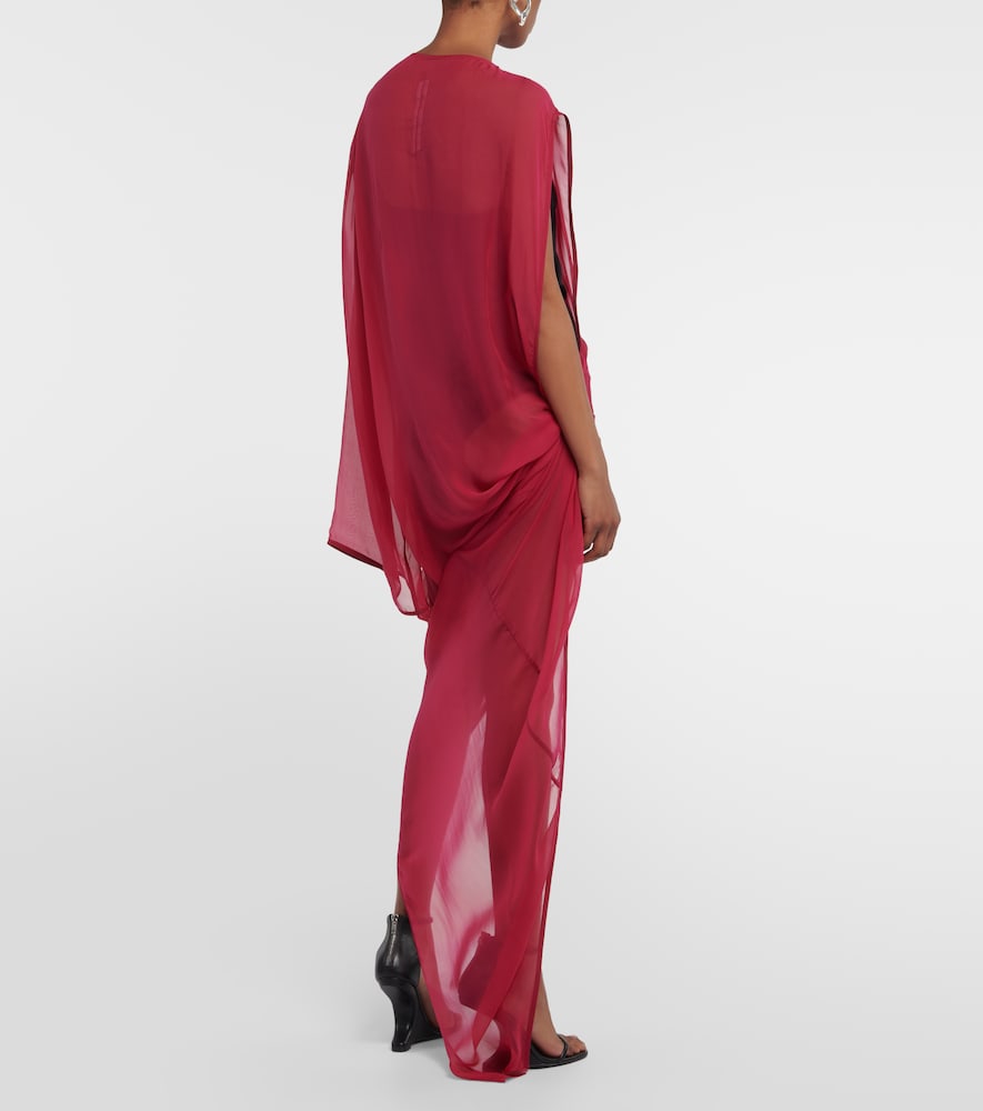 Rick Owens Abito draped silk maxi dress