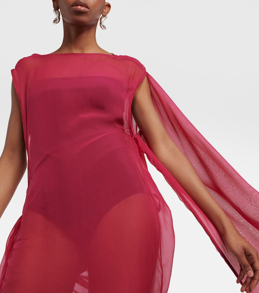 Rick Owens Abito draped silk maxi dress