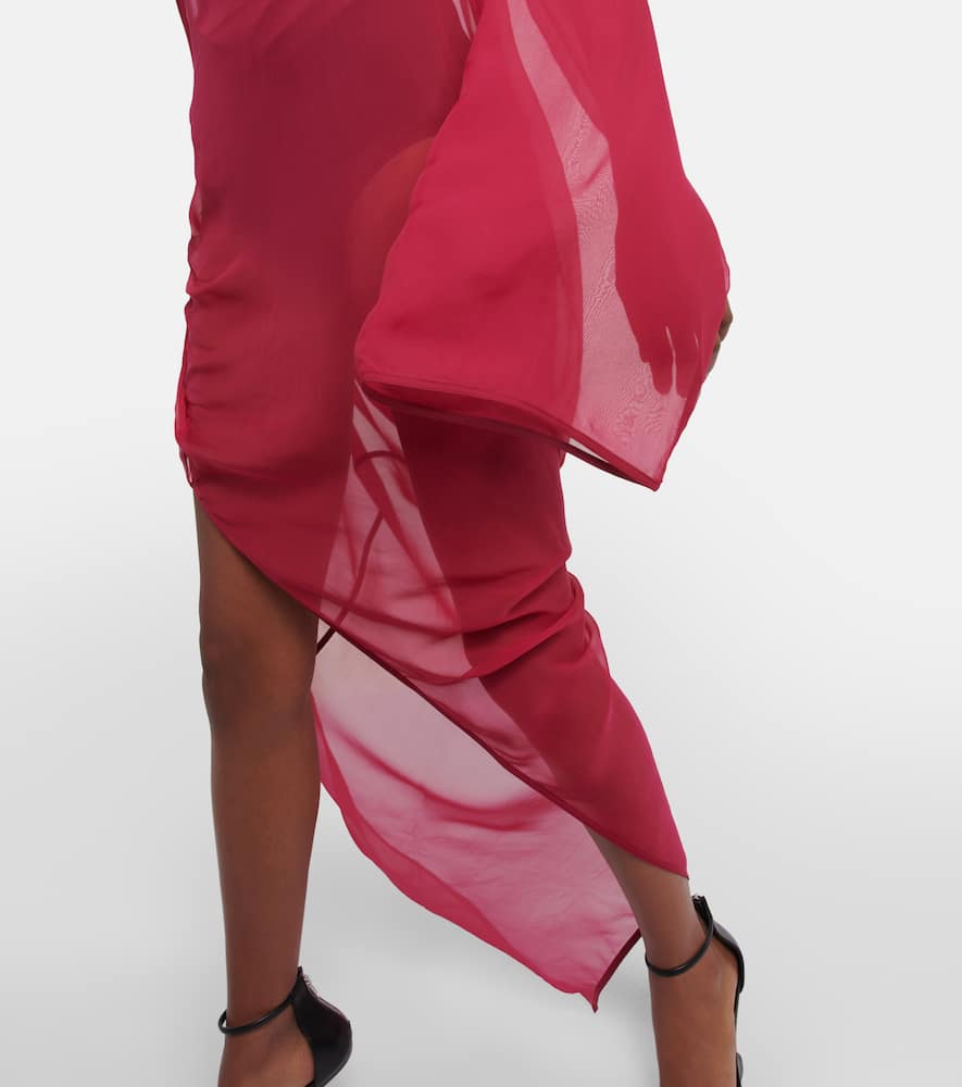 Rick Owens Abito draped silk maxi dress