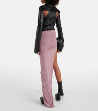 Rick Owens Asymmetric high-rise cupro-blend maxi skirt