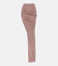 Rick Owens Asymmetric high-rise cupro-blend maxi skirt - Rick Owens 不对称高腰铜氨纤维混纺长裙