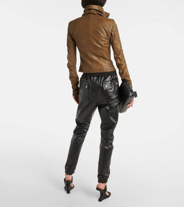 Rick Owens Asymmetric leather biker jacket