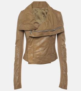 Rick Owens Asymmetric leather biker jacket