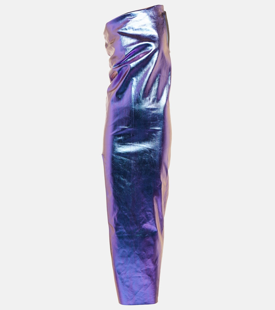 Rick Owens Athena one-shoulder denim maxi dress. Rick Owens Athena 单肩牛仔长裙