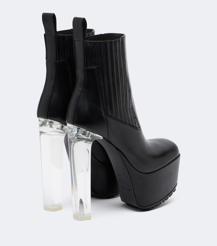 Rick Owens Beatle Kiss leather platform ankle boots