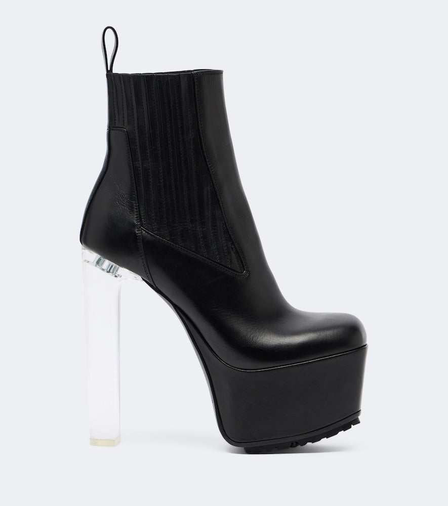 Rick Owens Beatle Kiss leather platform ankle boots