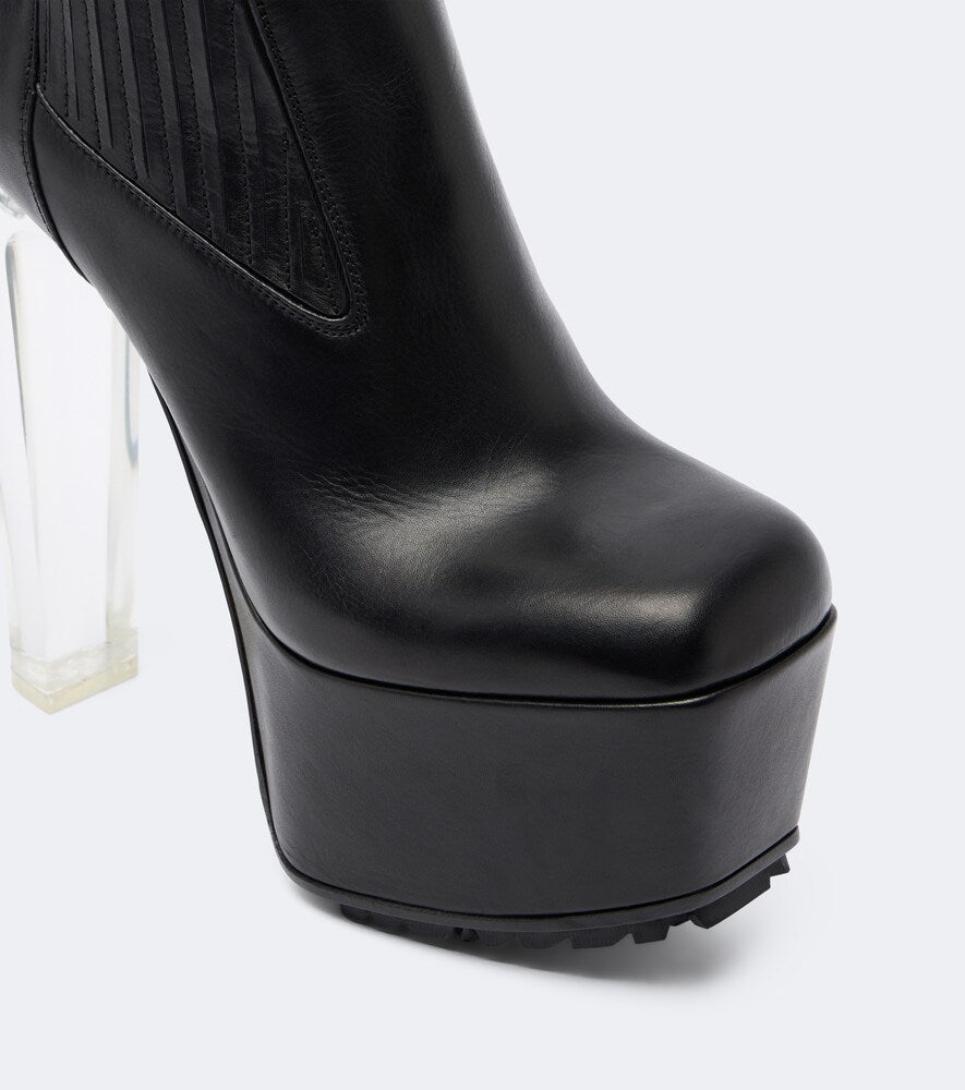 Rick Owens Beatle Kiss leather platform ankle boots