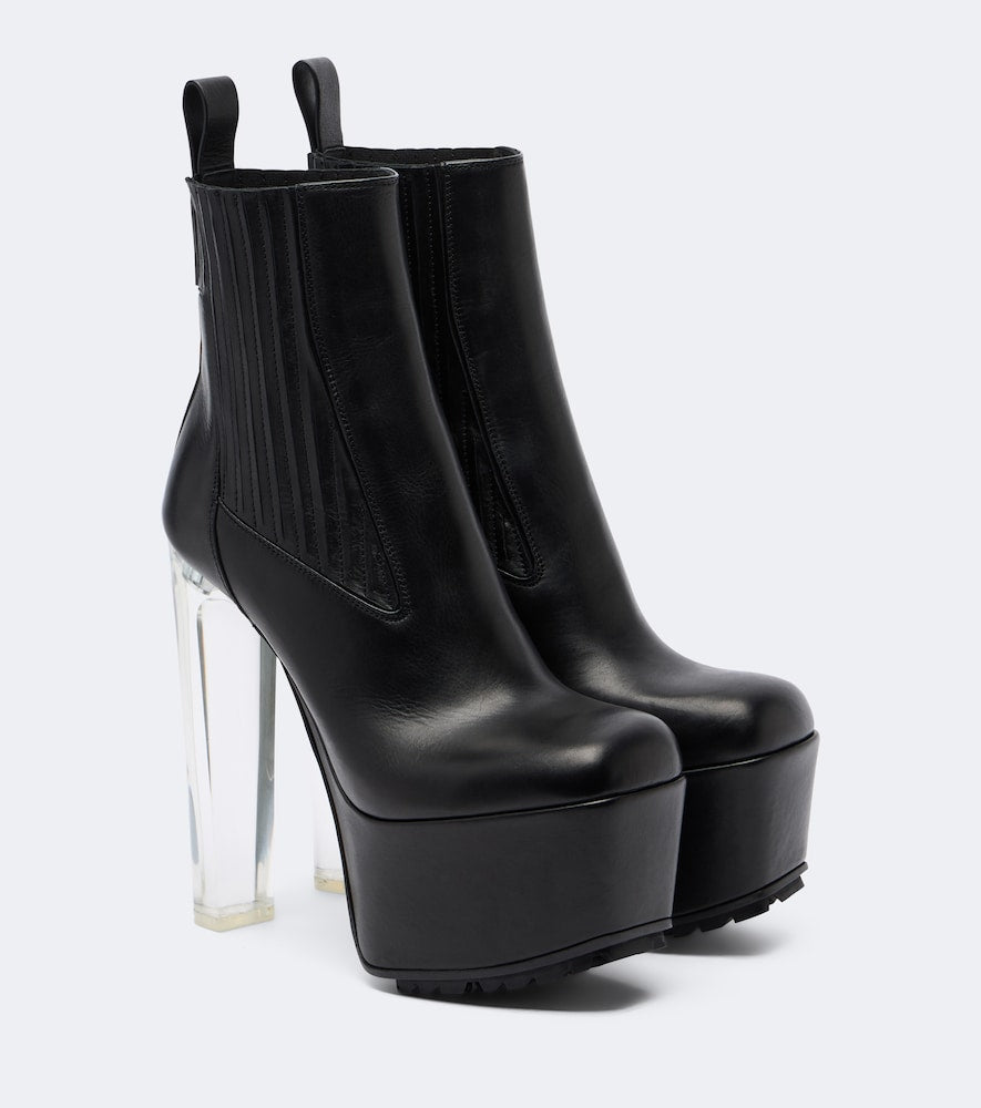 Rick Owens Beatle Kiss leather platform ankle boots