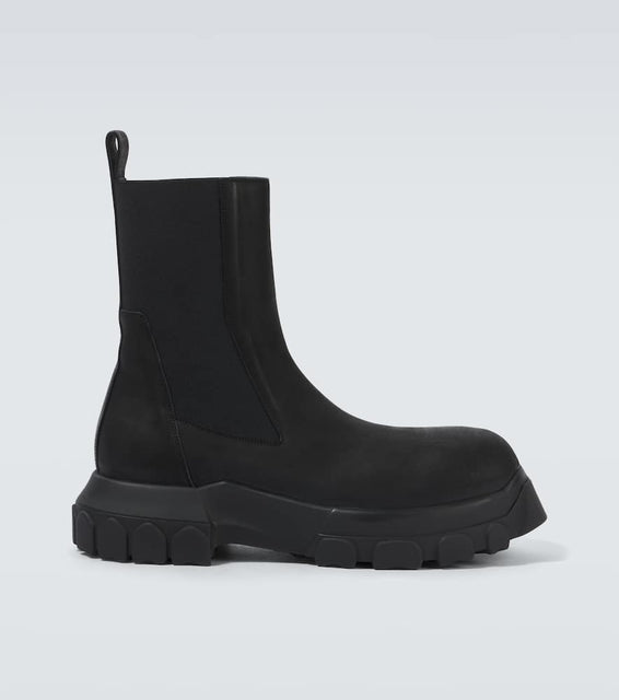 Rick Owens Beatle Tractor suede Chelsea boots