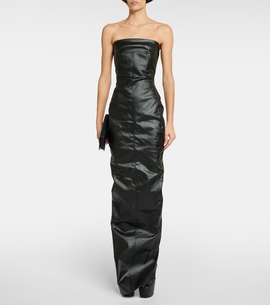 Rick Owens Bustier-detail denim gown