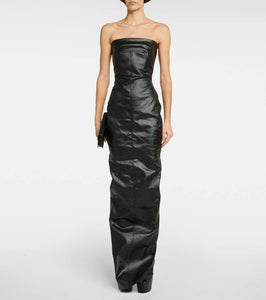 Rick Owens Bustier-detail denim gown