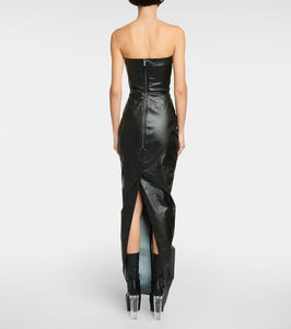 Rick Owens Bustier-detail denim gown