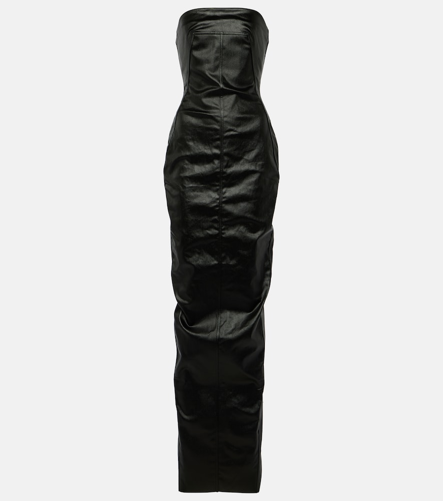 Rick Owens Bustier-detail denim gown. Rick Owens 露肩牛仔礼服