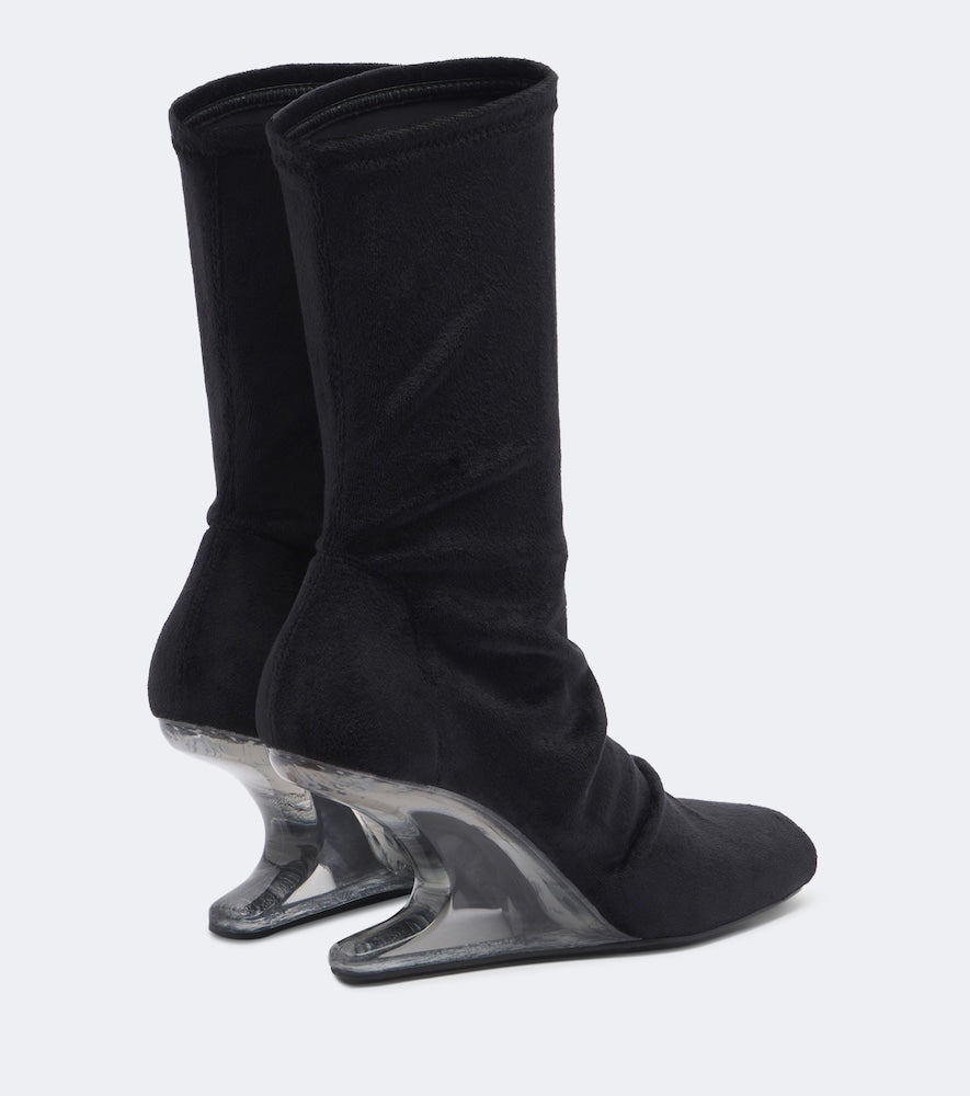 Rick Owens Cantilever velvet jersey ankle boots