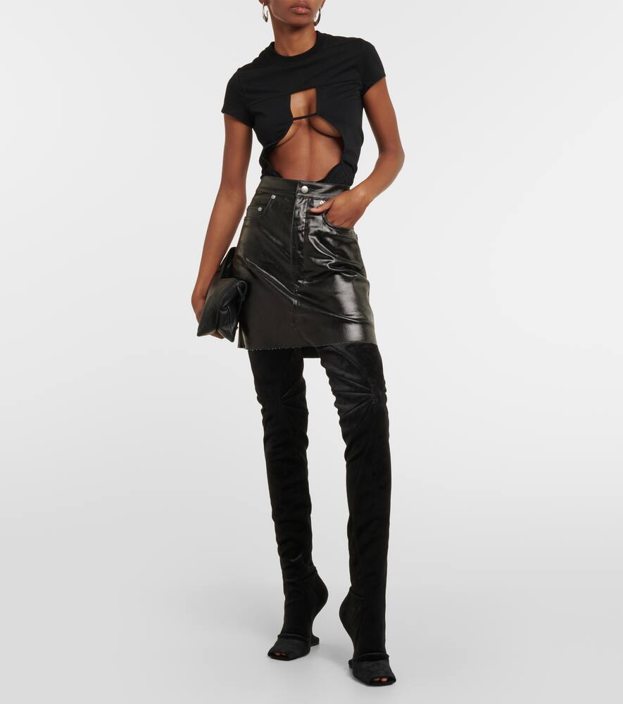 Rick Owens Cantilever velvet over-the-knee boots
