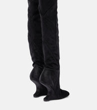 Rick Owens Cantilever velvet over-the-knee boots