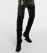 Rick Owens Cantilever velvet over-the-knee boots