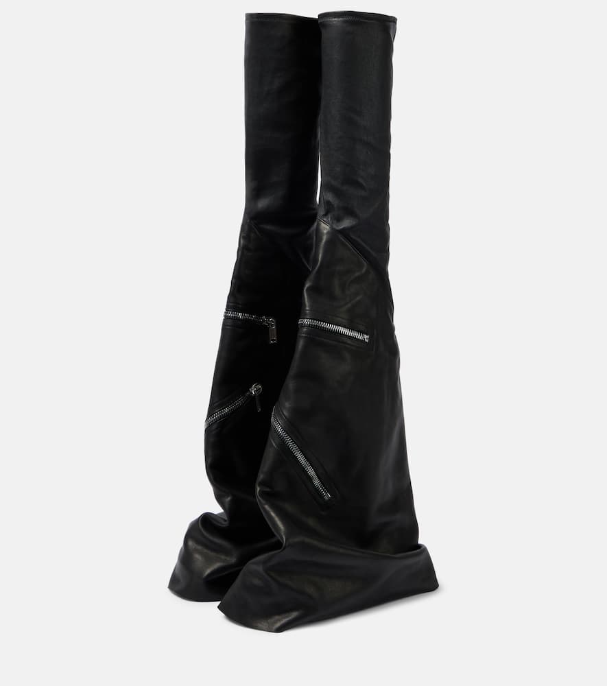 Rick Owens Cargoflares leather knee-high boots