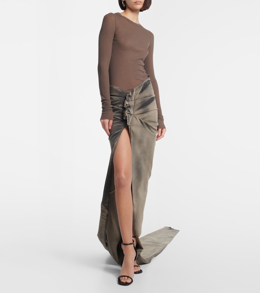 Rick Owens DRKSHDW Edfu denim maxi skirt