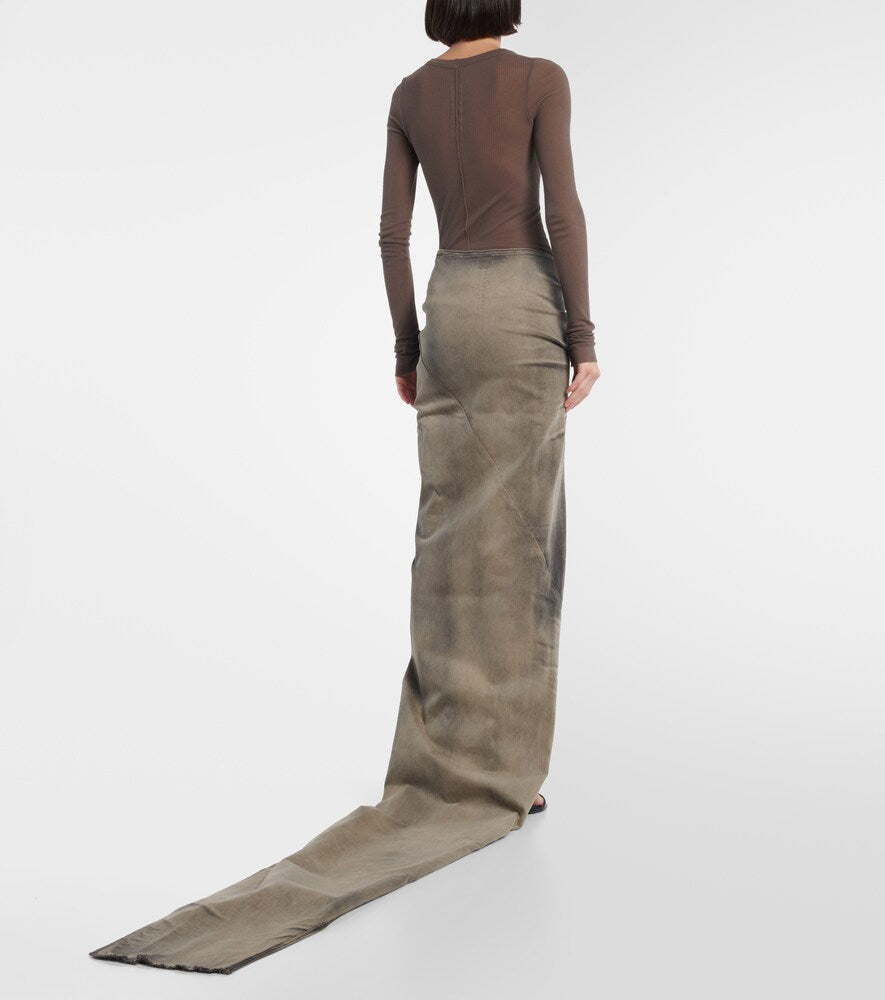 Rick Owens DRKSHDW Edfu denim maxi skirt
