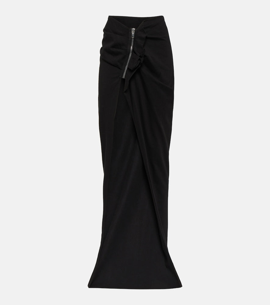 Rick Owens DRKSHDW cotton maxi skirt - Rick Owens DRKSHDW 棉质长裙