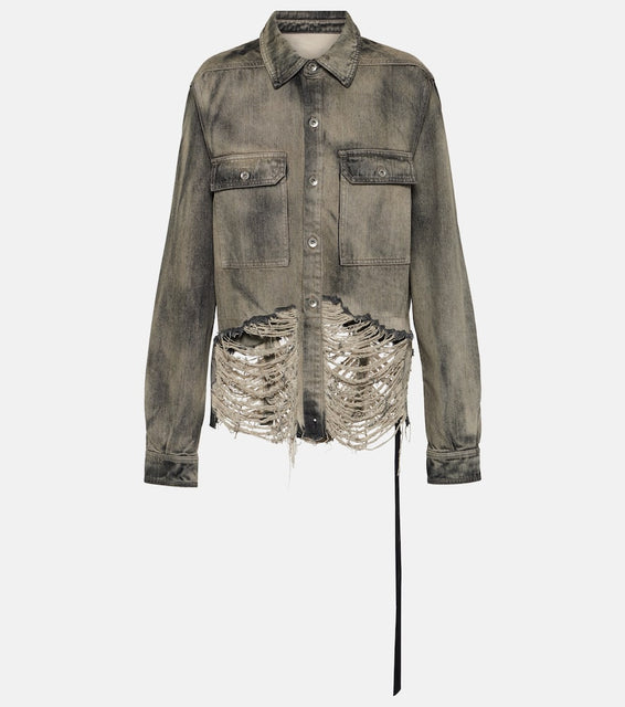 Rick Owens DRKSHDW cropped denim shirt jacket