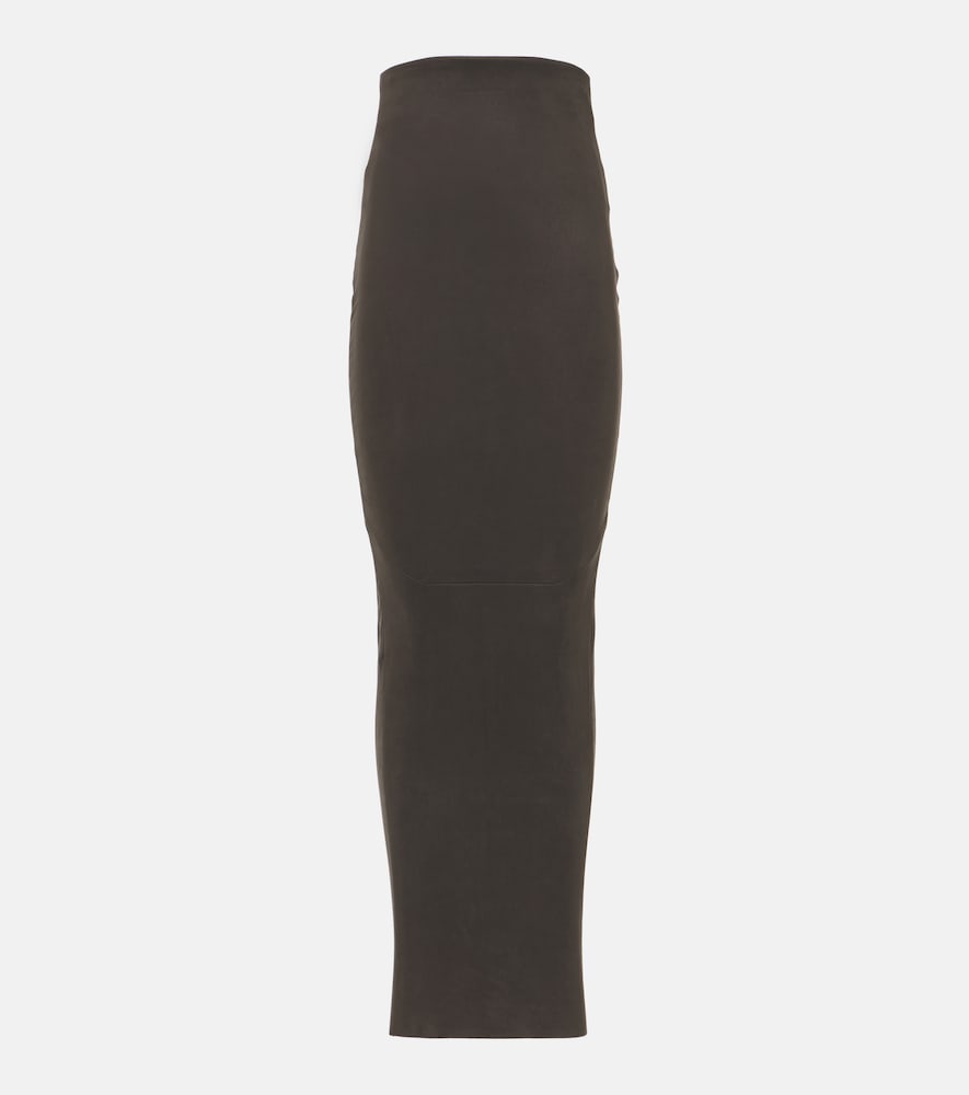 Rick Owens Dirt Pillar leather maxi skirt - Rick Owens Dirt Pillar 皮革长裙