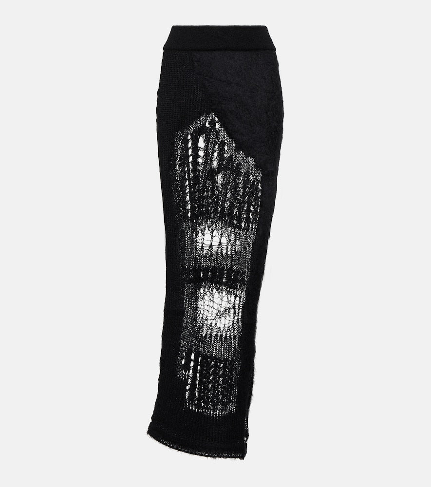 Rick Owens Distressed mohair-blend maxi skirt - Rick Owens 做旧马海毛混纺长裙