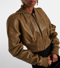 Rick Owens Flight cropped leather bomber jacket