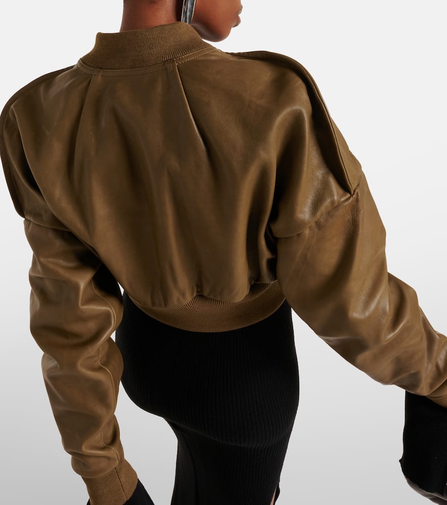 Rick Owens Flight cropped leather bomber jacket
