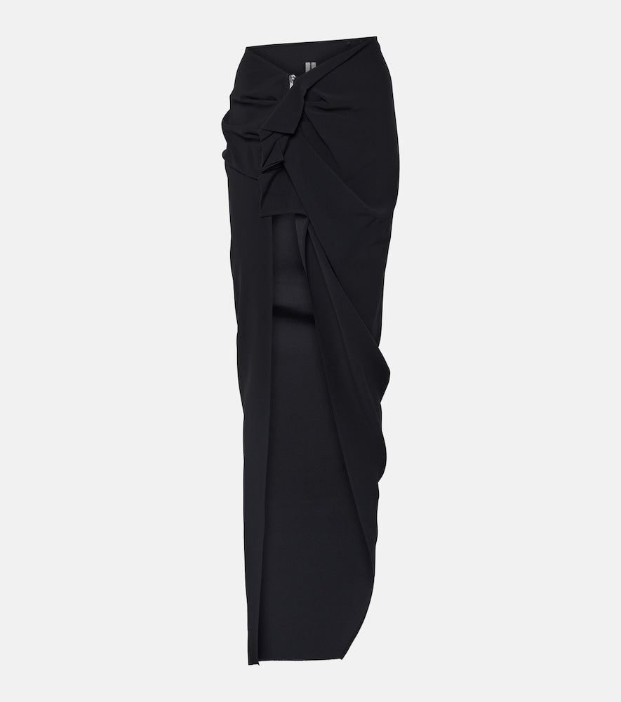 Rick Owens High-rise asymmetric maxi skirt - Rick Owens 高腰不对称长裙