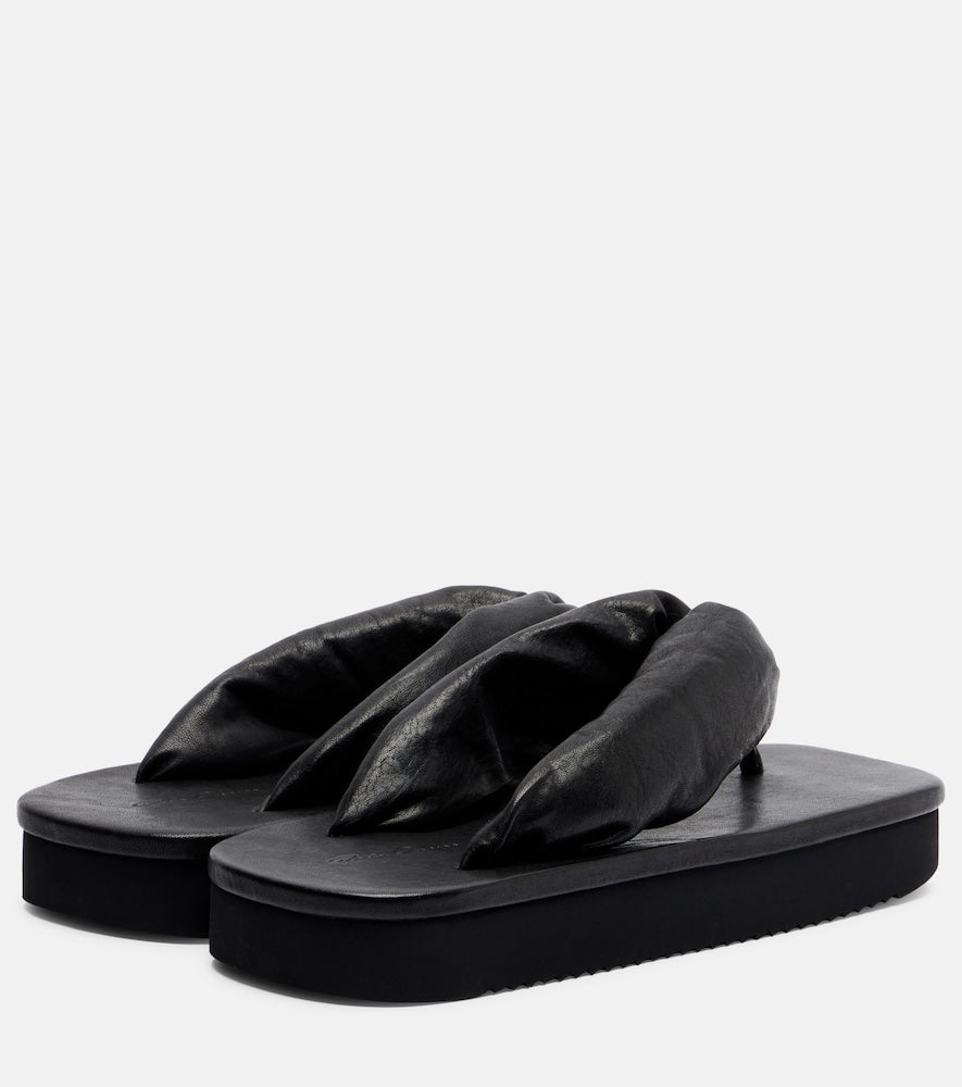 Rick Owens Leather platform thong sandals