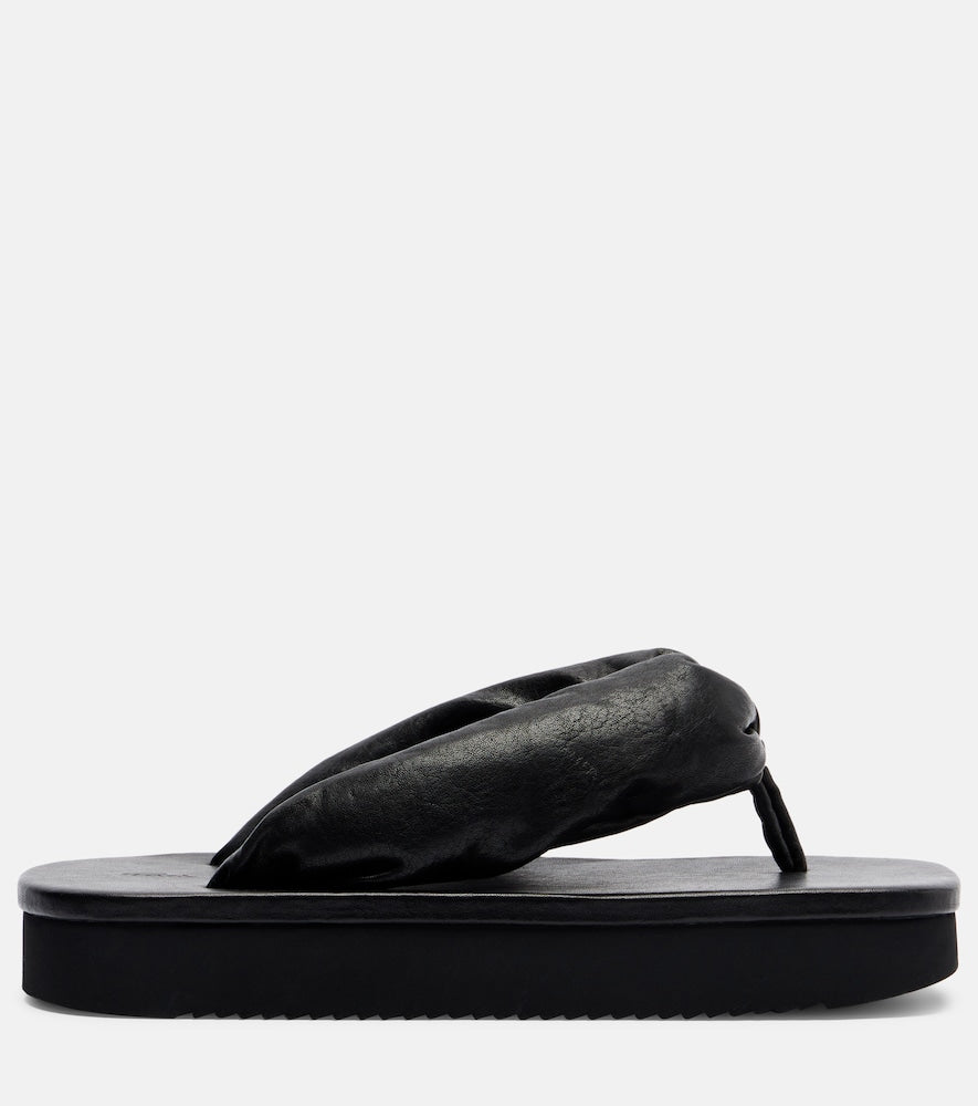 Rick Owens Leather platform thong sandals