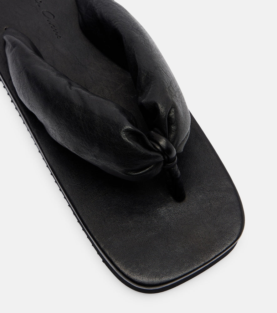 Rick Owens Leather platform thong sandals