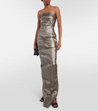 Rick Owens Lido corset coated denim gown