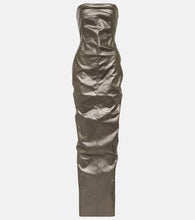 Rick Owens Lido corset coated denim gown. Rick Owens Lido 紧身胸衣涂层牛仔礼服