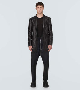 Rick Owens Lido single-breasted leather blazer