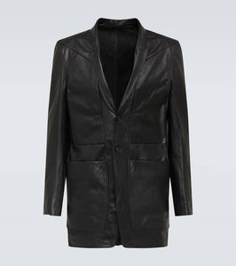 Rick Owens Lido single-breasted leather blazer