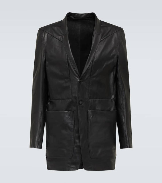 Rick Owens Lido single-breasted leather blazer