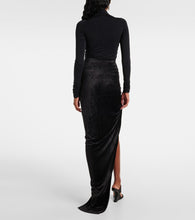 Rick Owens Lilies Twist Edfu velvet maxi skirt