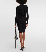 Rick Owens Lilies draped jersey midi dress