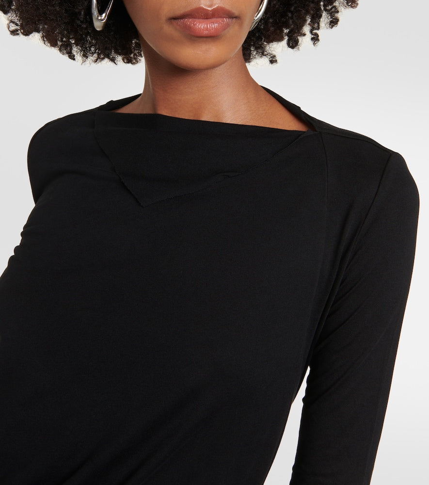 Rick Owens Lilies draped jersey midi dress