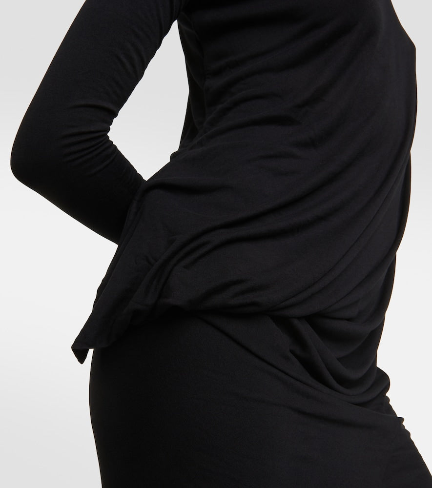Rick Owens Lilies draped jersey midi dress