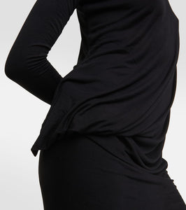 Rick Owens Lilies draped jersey midi dress
