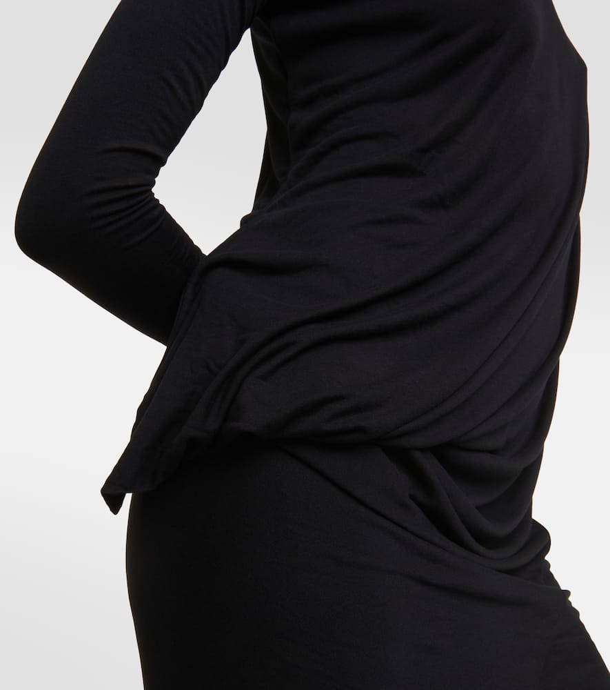 Rick Owens Lilies draped jersey midi dress