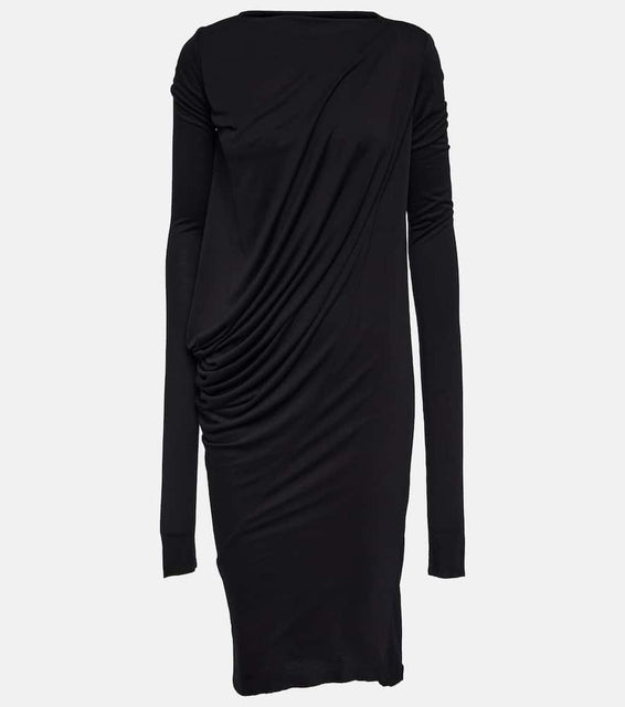 Rick Owens Lilies draped jersey midi dress