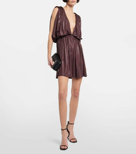 Rick Owens Lilies pleated jersey minidress