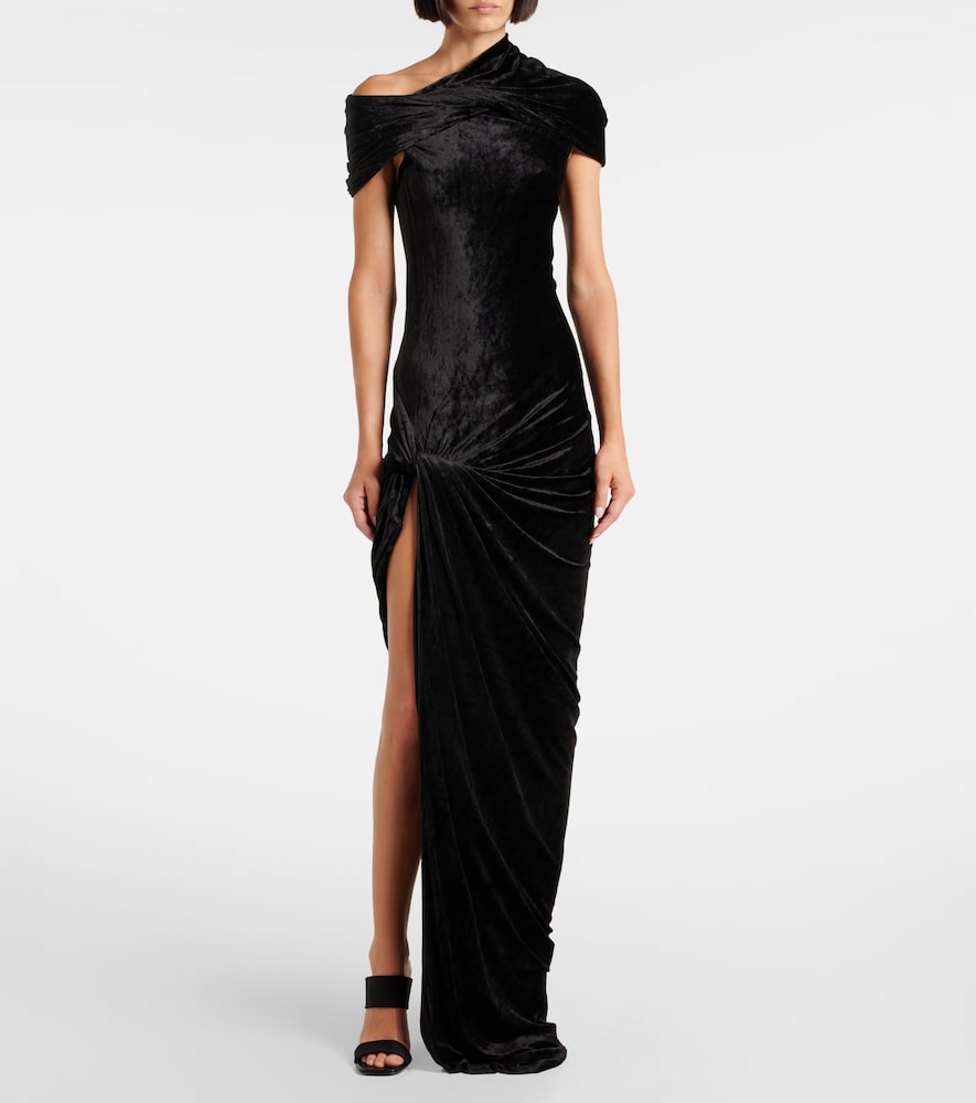 Rick Owens Lola asymmetric velvet gown